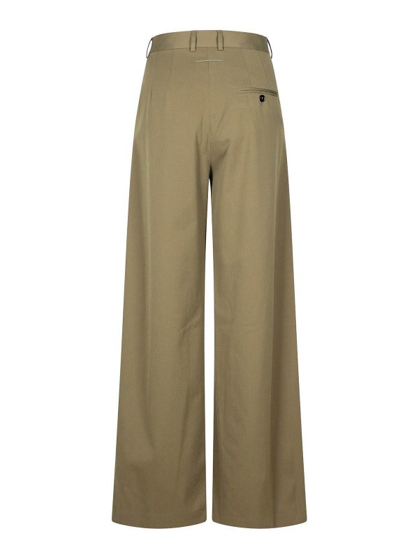 MM6 MAISON MARGIELA: casual trousers online - Beige Polyester Blend Trousers