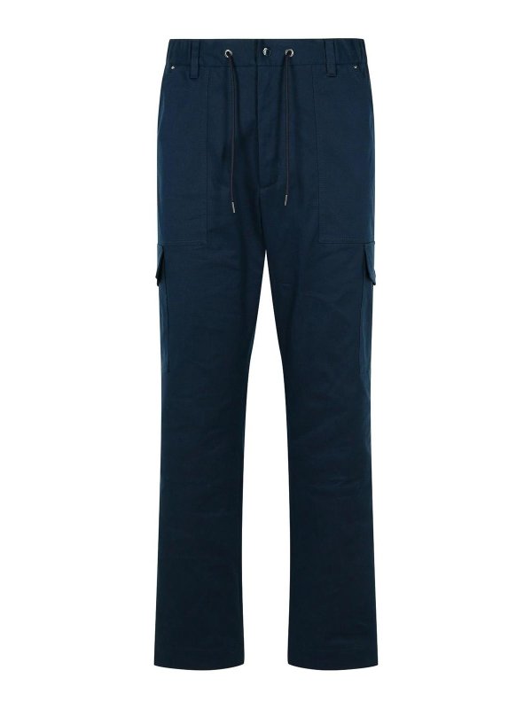 MONCLER: カジュアルトラウザー - カジュアルパンツ - ダークブルー
