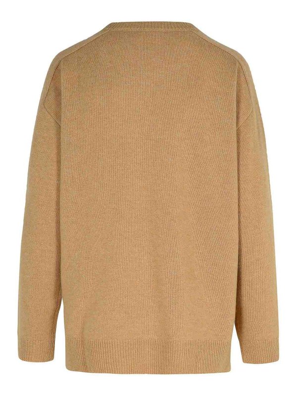 P.A.R.O.S.H.: Strickpullover mit Rundhalsausschnitt online - Rundhalspullover - Braun