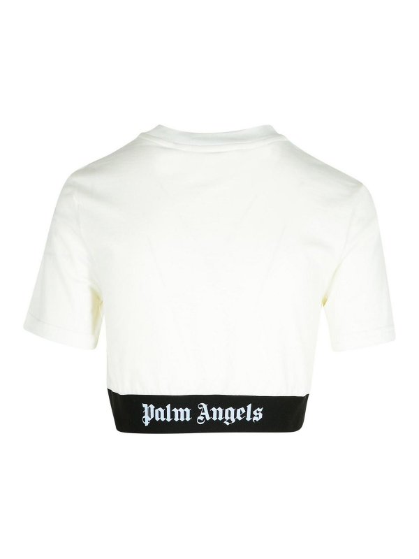 Palm Angels: t-shirts online - Crop T-Shirt In White Cotton