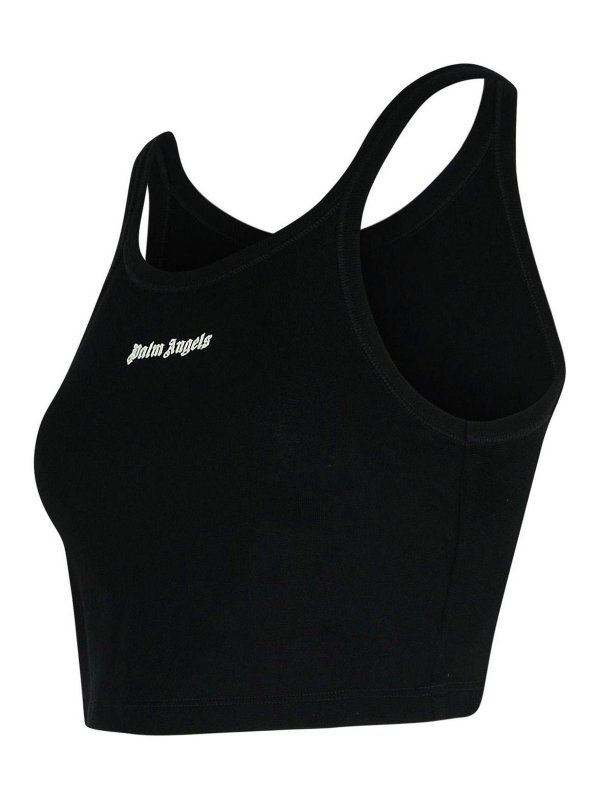 The Best Shops Palm Angels: Top e canotte - Top in cotone nero