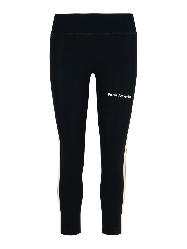 Palm Angels: leggings - Training Black Polyamide Blend Leggings