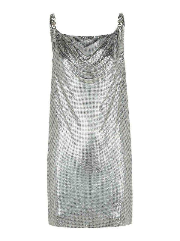 VERSACE: Knielange Kleider - Knielanges Kleid - Silber