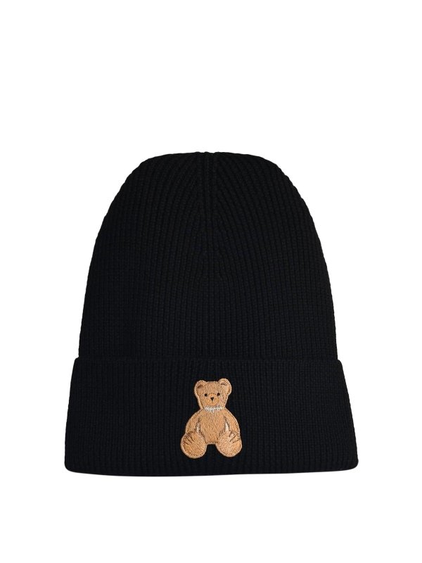 Palm Angels: ニットキャップ - ビーニー帽 - 黒