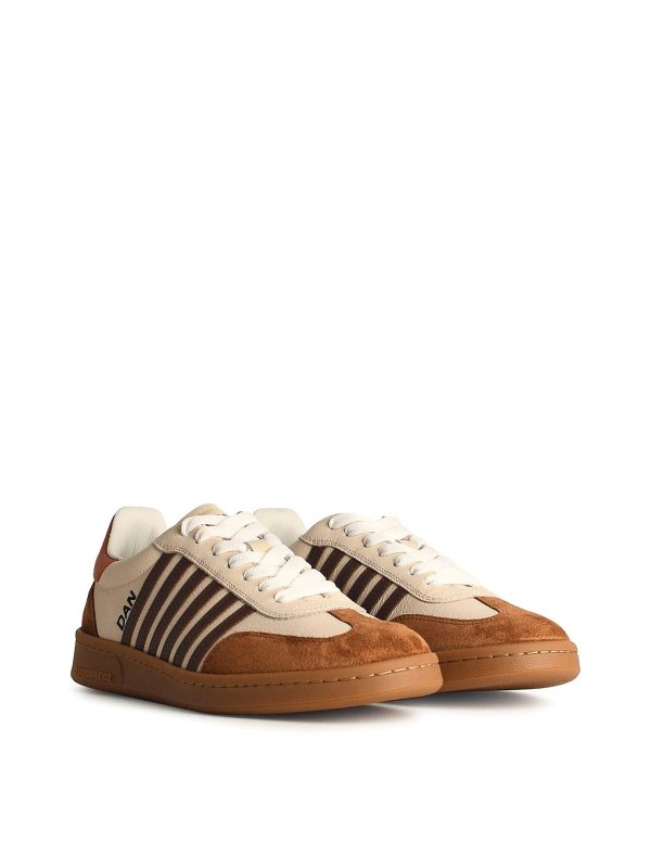 DSQUARED2: trainers online - Boxer Ivory Leather Sneakers