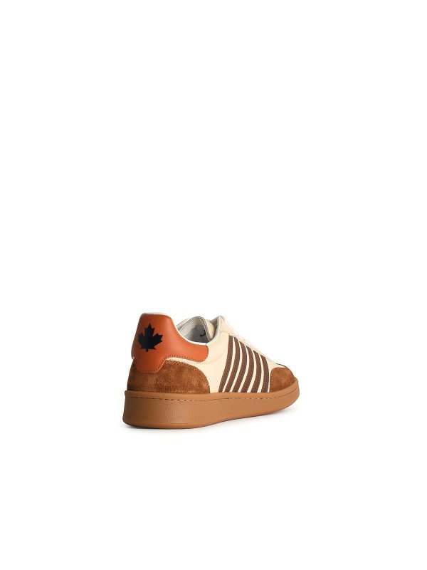 The Best Shops DSQUARED2: trainers - Boxer Ivory Leather Sneakers