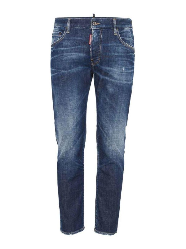 DSQUARED2: Jeans skinny - Jean Skinny - Bleu Foncé