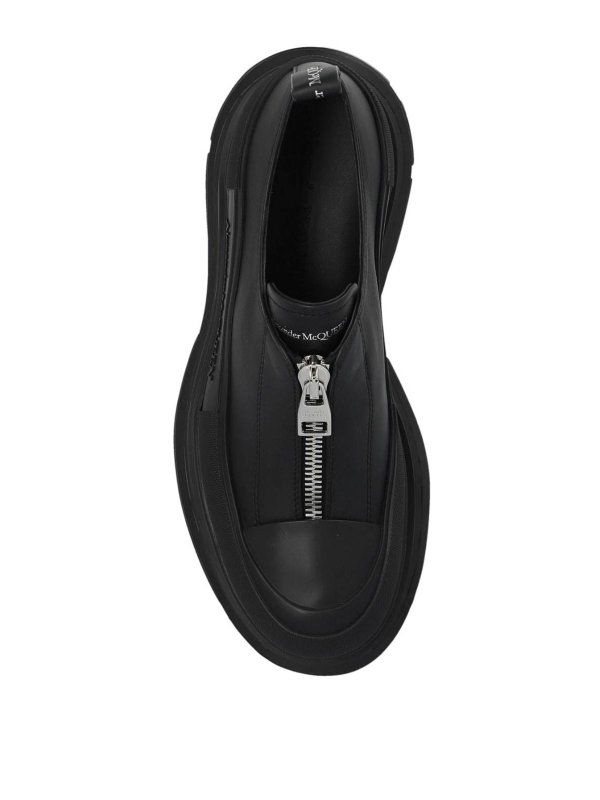 Zipped leather sneakers shop online: ALEXANDER MCQUEEN