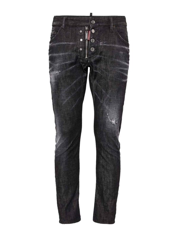 DSQUARED2: Jeans Rectos - Vaqueros Rectos - Negro