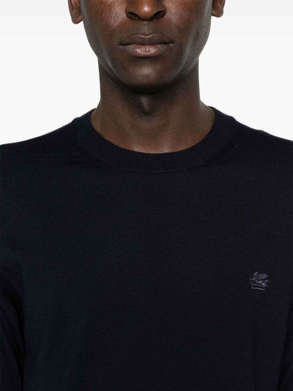 Rundhalspullover - Dunkelblau shop online: ETRO