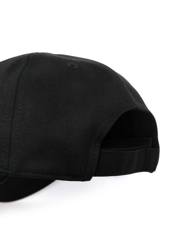 MONCLER: hats & caps online - Black logo cap 