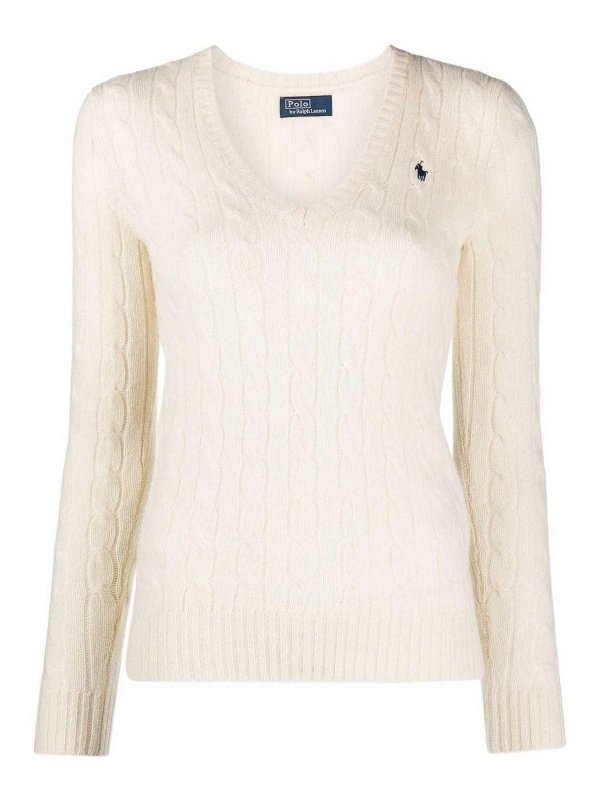 POLO RALPH LAUREN: Pull col rond - Pull Col Rond - Blanc