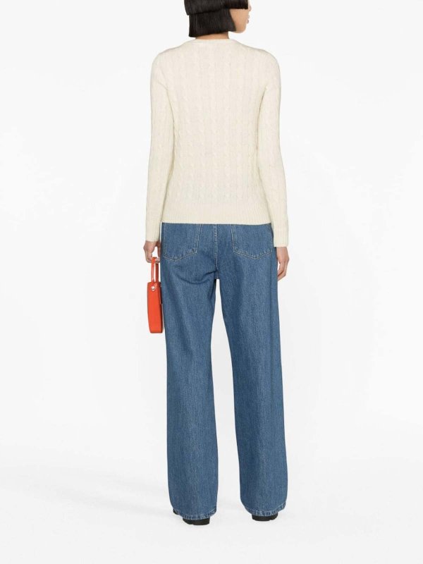 Pull Col Rond - Blanc shop online: POLO RALPH LAUREN