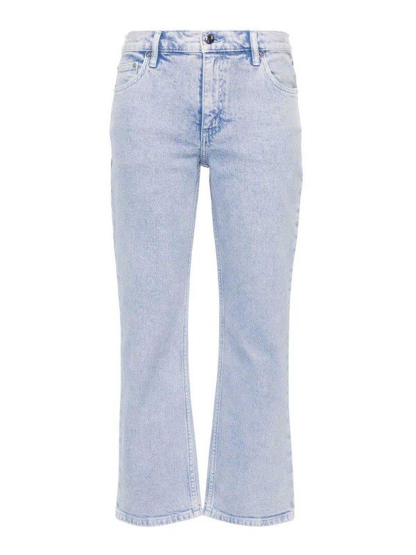 TORY BURCH: Jeans Rectos - Vaqueros Rectos - Plata