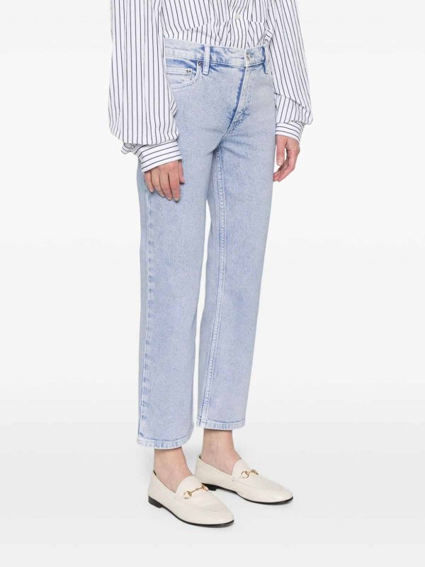 TORY BURCH: Jeans Rectos online - Vaqueros Rectos - Plata