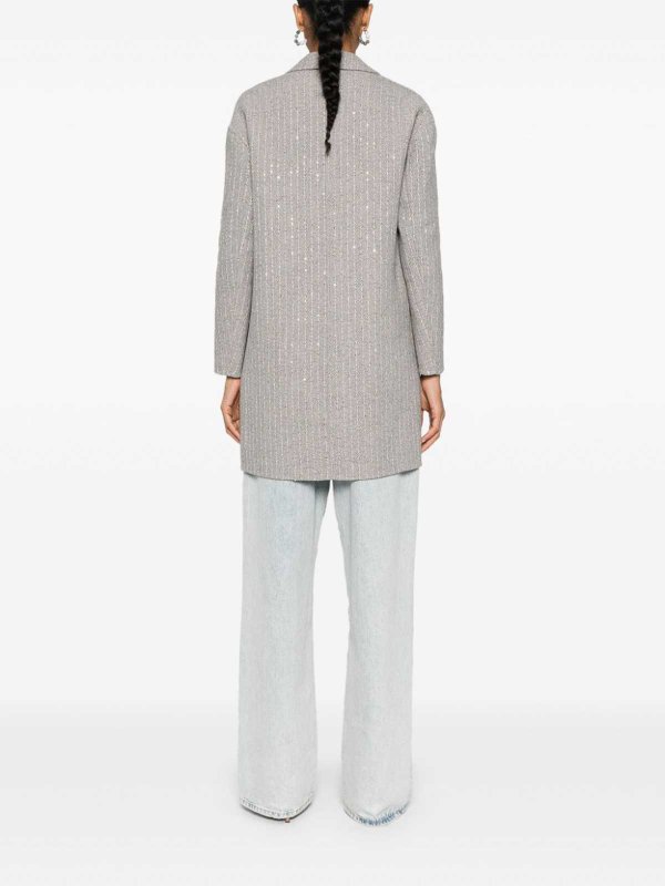 TWINSET: Knielange Mäntel online - Knielanger Mantel - Grau