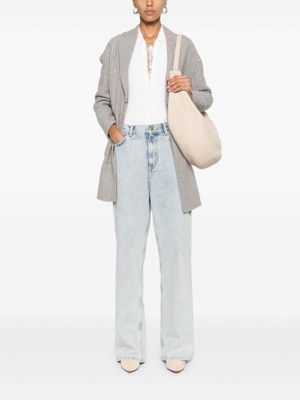 The Best Shops TWINSET: Knielange Mäntel - Knielanger Mantel - Grau