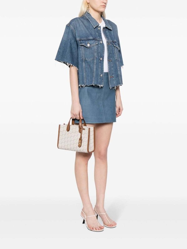 Leather tote shop online: MICHAEL KORS