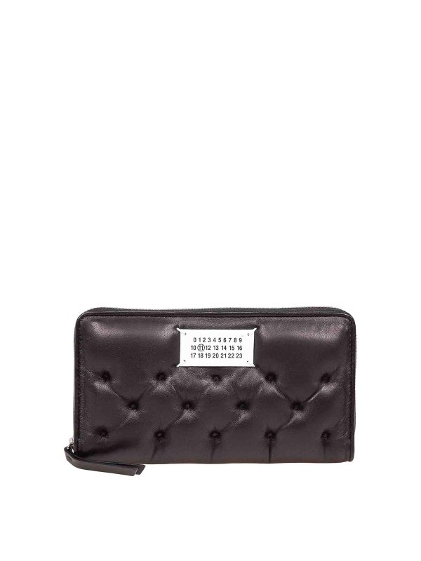 Maison Margiela: wallets & purses - Black Quilted Leather Wallet