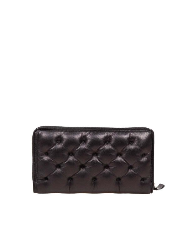Maison Margiela: wallets & purses online - Black Quilted Leather Wallet