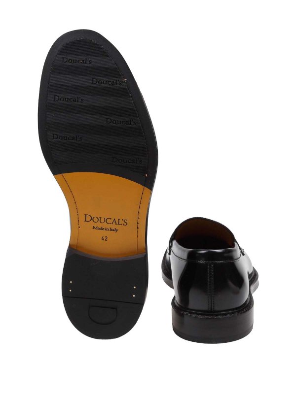 Doucals Black Leather Moccasin shop online: Doucal