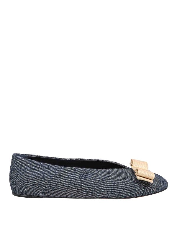 FERRAGAMO: Ballerinas - Ballerinas - Dunkles Jeansblau