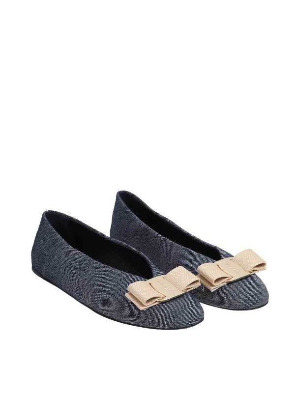 FERRAGAMO: Ballerinas online - Ballerinas - Dunkles Jeansblau