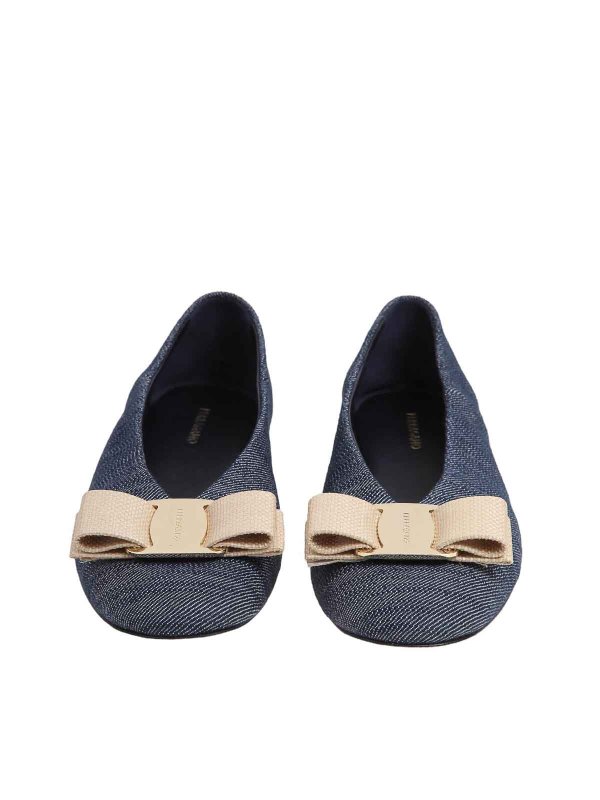 The Best Shops FERRAGAMO: Ballerinas - Ballerinas - Dunkles Jeansblau