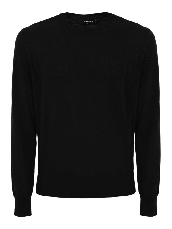 DSQUARED2: crew necks - Wool Logo Pullover