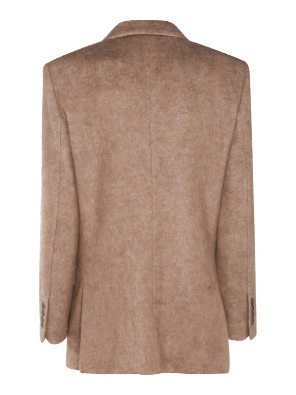 BRUNELLO CUCINELLI: blazers online - Brown Wool Blazer