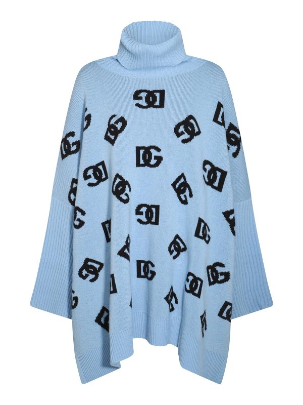 DOLCE & GABBANA: short dresses - Blue And Black Wool Dress