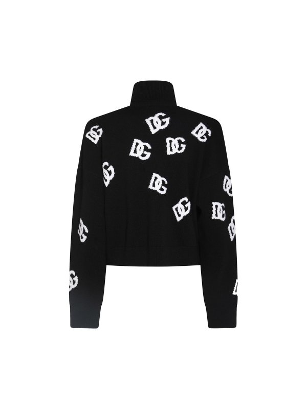 DOLCE & GABBANA: Strickpullover mit Rundhalsausschnitt online - Rundhalspullover - Schwarz
