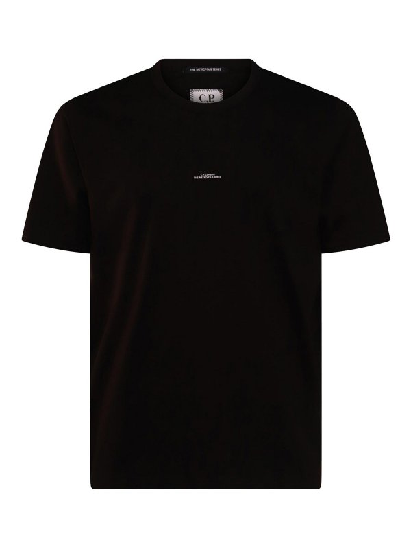 C.P. COMPANY: t-shirts - Black Cotton T-Shirt