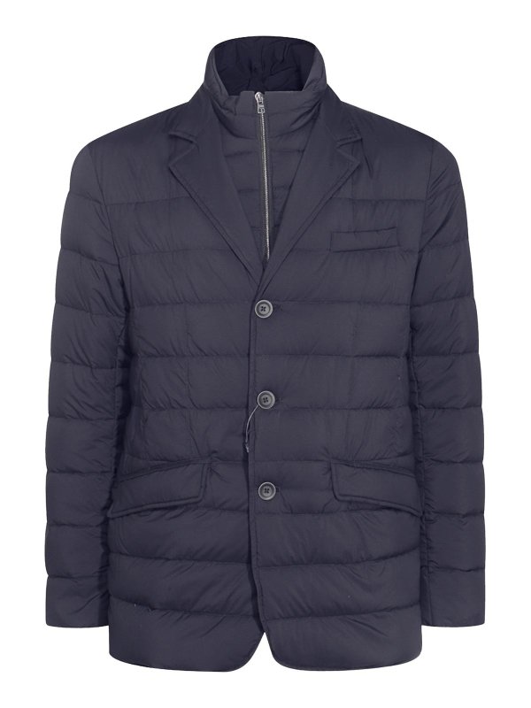 HERNO: casual jackets - Blue Down Jacket