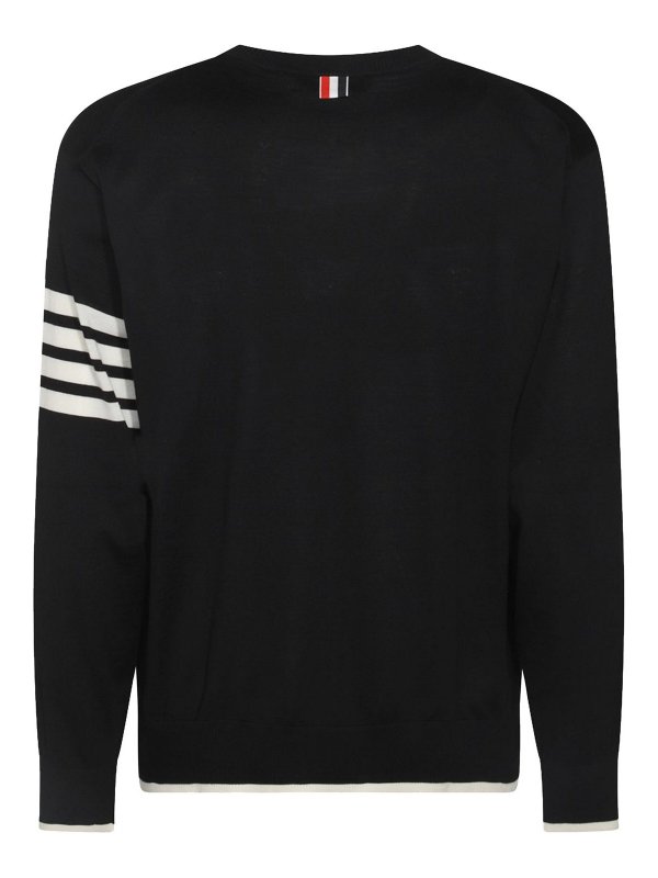 THOM BROWNE: Strickpullover mit Rundhalsausschnitt online - Rundhalspullover - Schwarz