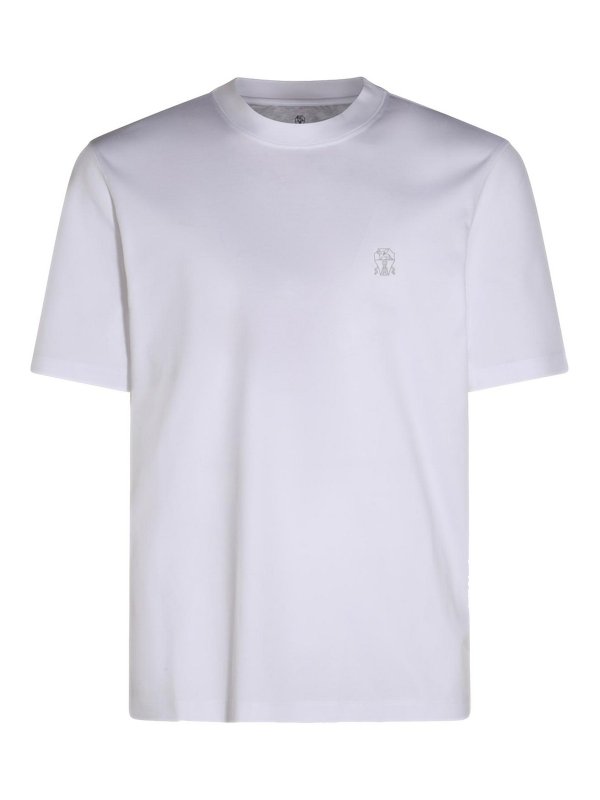 BRUNELLO CUCINELLI: t-shirts - White Cotton T-Shirt