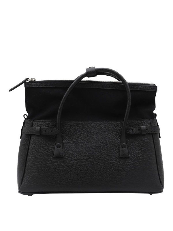 Maison Margiela: cross body bags online - Black Leather 5Ac Est West Top Handle Bag