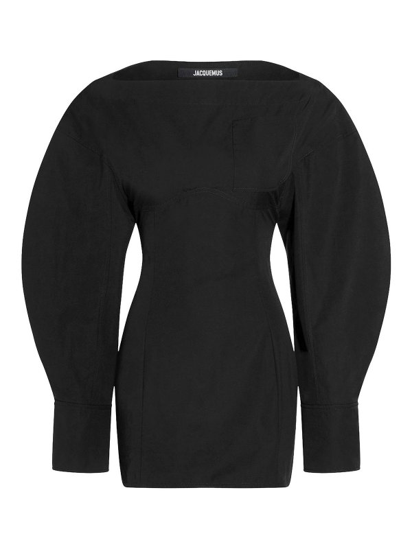 JACQUEMUS: Knielange Kleider - Knielanges Kleid - Schwarz