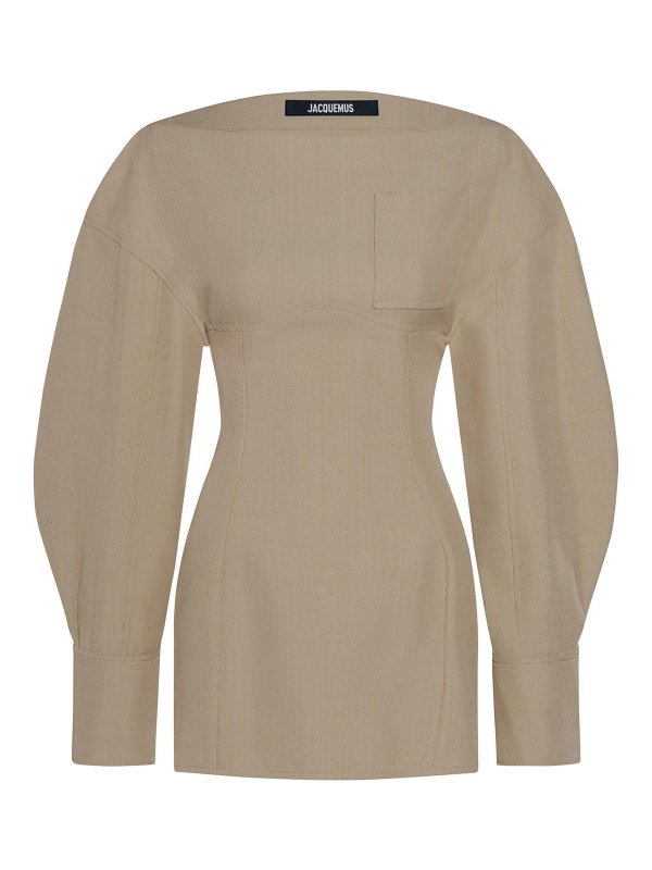 JACQUEMUS: knee length dresses - Beige dress