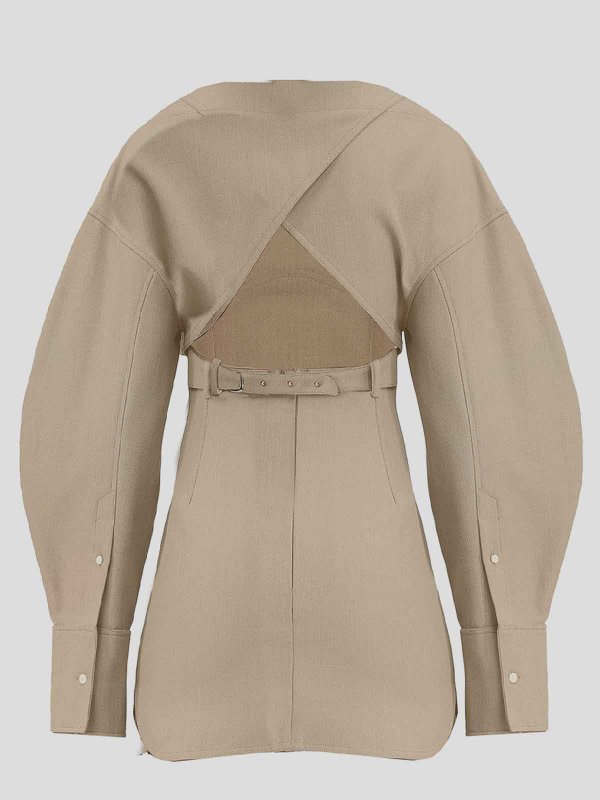 JACQUEMUS: knee length dresses online - Beige dress