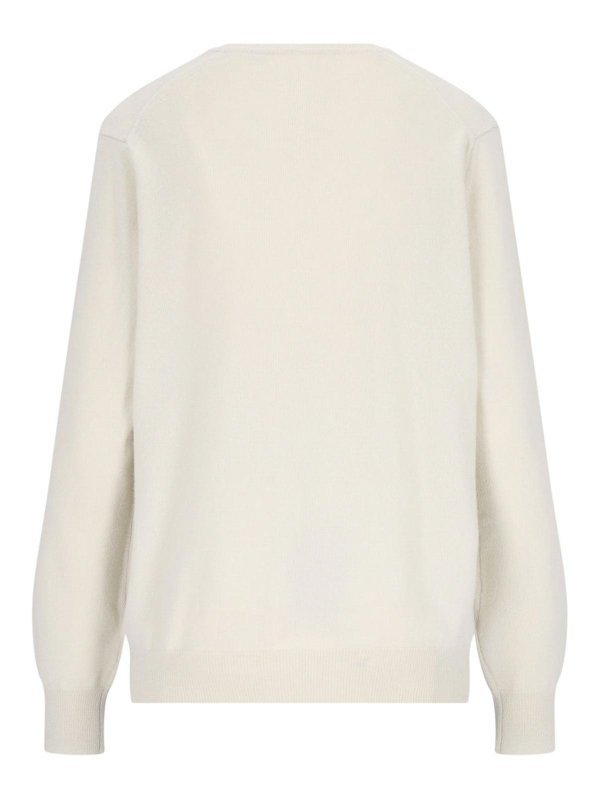 CANESSA: Strickpullover mit V-Ausschnitt online - V-Pullover - Weiß