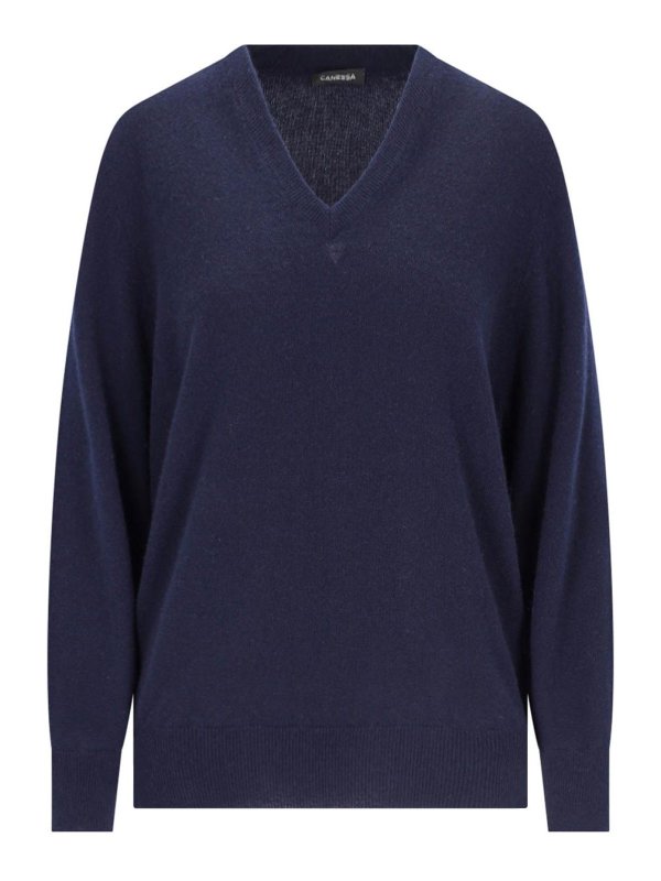 CANESSA: Vネック - Vネック - ブルー