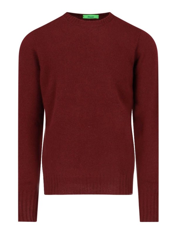 DRUMOHR: Strickpullover mit Rundhalsausschnitt - Rundhalspullover - Rot