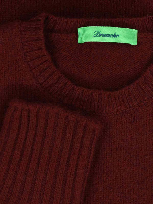 The Best Shops DRUMOHR: Strickpullover mit Rundhalsausschnitt - Rundhalspullover - Rot