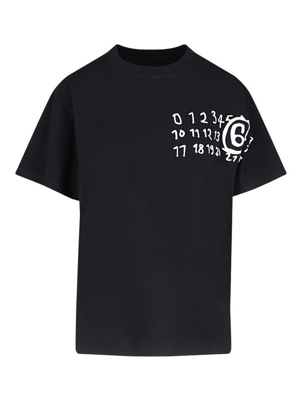Tシャツ・カットソー MM6 Maison Margiela T-SHIRT WITH LOGO (SH2HL0010_M13013101) Maison Margiela MM6 M Logo T-Shirt in Black – Oneness Boutique