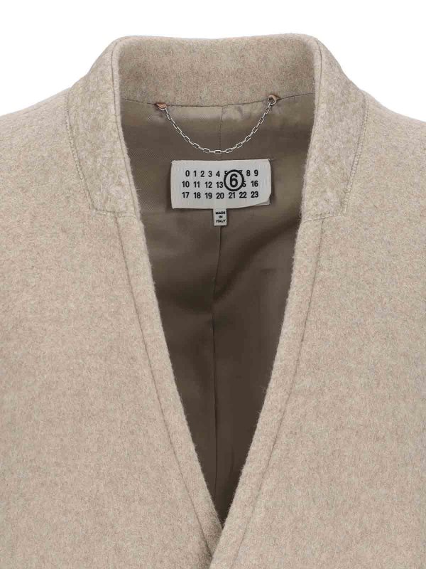 The Best Shops MM6 MAISON MARGIELA: Manteaux courts - Manteau Court - Beige
