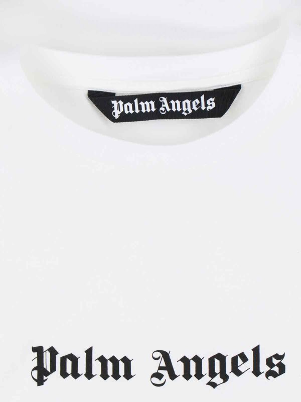 関税送料込【PALM ANGELS】ロゴ 半袖 Tシャツ ホワイト 人気 Palm Angels T-Shirt - White - Men | PMAA089C99JER0030110