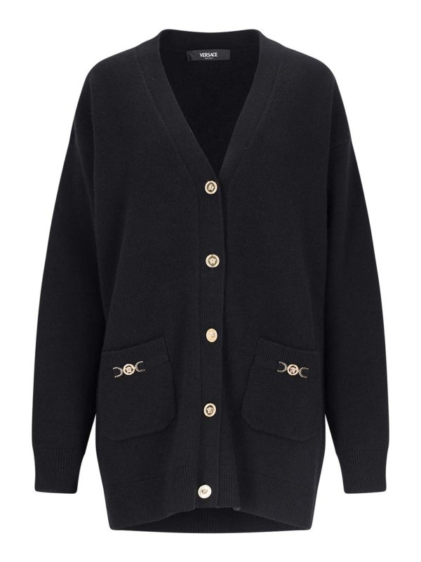 VERSACE: cardigan - Cardigan con logo