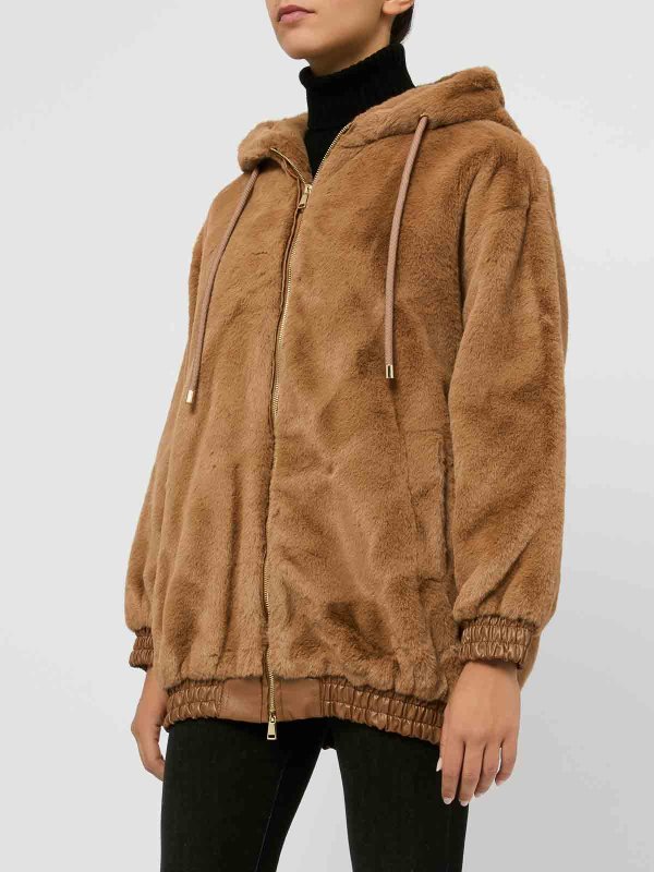 BETTA CORRADI: Pellicce e montoni online - Pelliccia Marrone Con Cappuccio E Zip