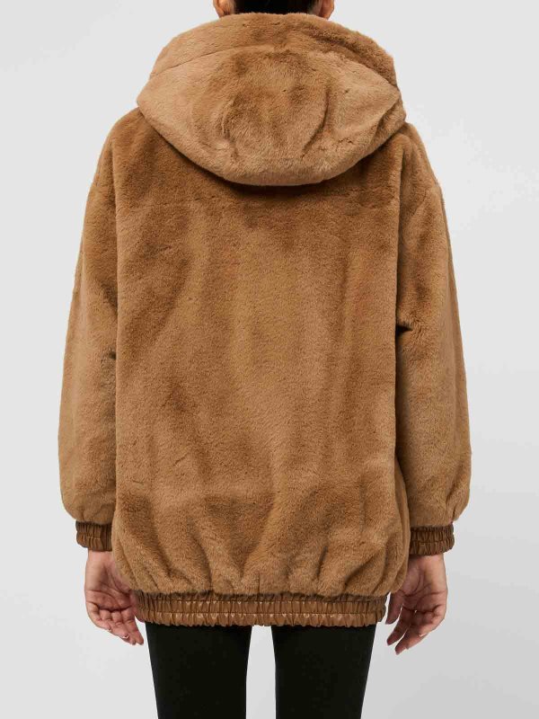 Pelliccia Marrone Con Cappuccio E Zip shop online: BETTA CORRADI